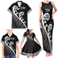 Kia Mau Ki To Ukaipo Family Matching Tank Maxi Dress and Hawaiian Shirt Te Reo Maori Koru Fern Art LT9 - Polynesian Pride