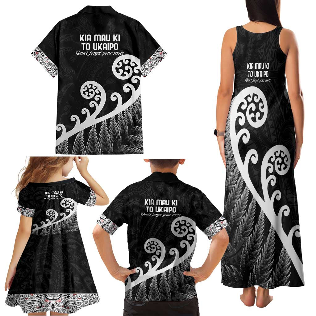 Kia Mau Ki To Ukaipo Family Matching Tank Maxi Dress and Hawaiian Shirt Te Reo Maori Koru Fern Art LT9 - Polynesian Pride