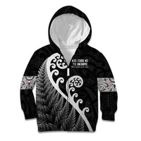 Kia Mau Ki To Ukaipo Kid Hoodie Te Reo Maori Koru Fern Art LT9 Zip Hoodie Black - Polynesian Pride