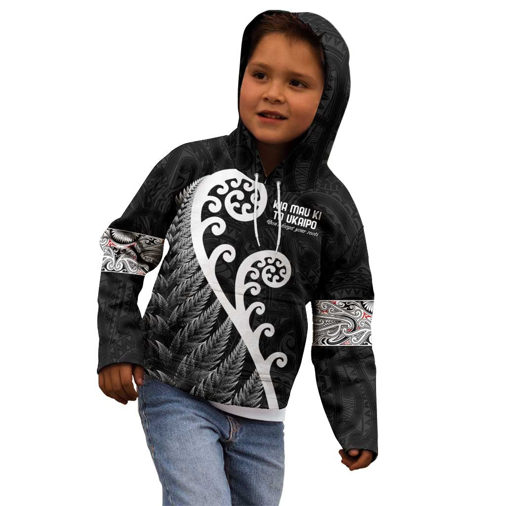 Kia Mau Ki To Ukaipo Kid Hoodie Te Reo Maori Koru Fern Art LT9 - Polynesian Pride
