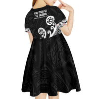 Kia Mau Ki To Ukaipo Kid Short Sleeve Dress Te Reo Maori Koru Fern Art LT9 - Polynesian Pride