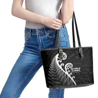 Kia Mau Ki To Ukaipo Leather Tote Bag Te Reo Maori Koru Fern Art LT9 - Polynesian Pride
