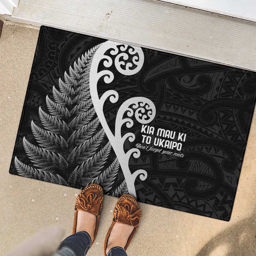 Kia Mau Ki To Ukaipo Rubber Doormat Te Reo Maori Koru Fern Art LT9 - Polynesian Pride