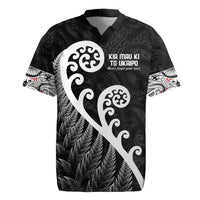 Kia Mau Ki To Ukaipo Rugby Jersey Te Reo Maori Koru Fern Art LT9 Black - Polynesian Pride