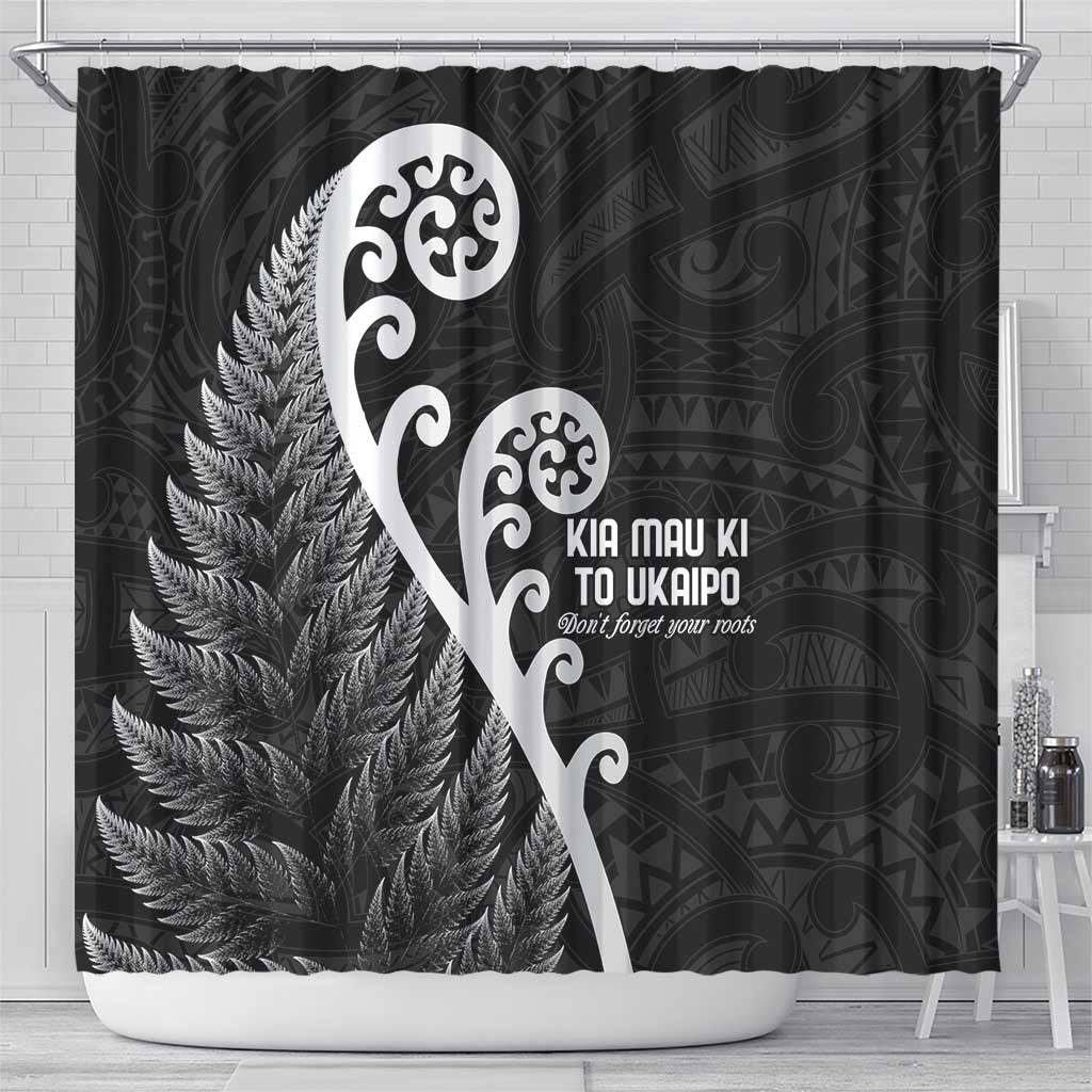 Kia Mau Ki To Ukaipo Shower Curtain Te Reo Maori Koru Fern Art LT9 - Polynesian Pride