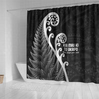 Kia Mau Ki To Ukaipo Shower Curtain Te Reo Maori Koru Fern Art LT9 - Polynesian Pride