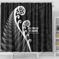 Kia Mau Ki To Ukaipo Shower Curtain Te Reo Maori Koru Fern Art LT9 - Polynesian Pride