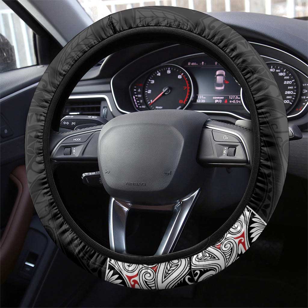 Kia Mau Ki To Ukaipo Steering Wheel Cover Te Reo Maori Koru Fern Art LT9 - Polynesian Pride