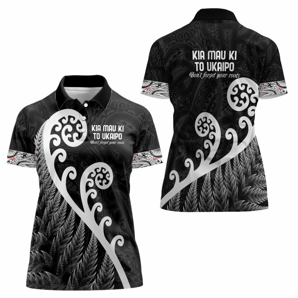 Kia Mau Ki To Ukaipo Women Polo Shirt Te Reo Maori Koru Fern Art
