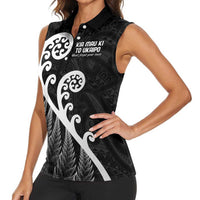 Kia Mau Ki To Ukaipo Women Sleeveless Polo Shirt Te Reo Maori Koru Fern Art LT9 - Polynesian Pride