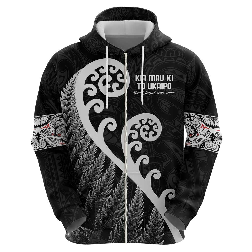 Kia Mau Ki To Ukaipo Zip Hoodie Te Reo Maori Koru Fern Art LT9 - Polynesian Pride