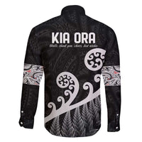Kia Ora Maori Language Family Matching Off Shoulder Maxi Dress and Hawaiian Shirt Te Reo Maori Koru Fern Art LT9 - Polynesian Pride