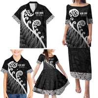 Kia Ora Maori Language Family Matching Puletasi and Hawaiian Shirt Te Reo Maori Koru Fern Art LT9 - Polynesian Pride