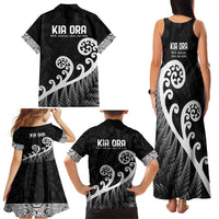 Kia Ora Maori Language Family Matching Tank Maxi Dress and Hawaiian Shirt Te Reo Maori Koru Fern Art LT9 - Polynesian Pride