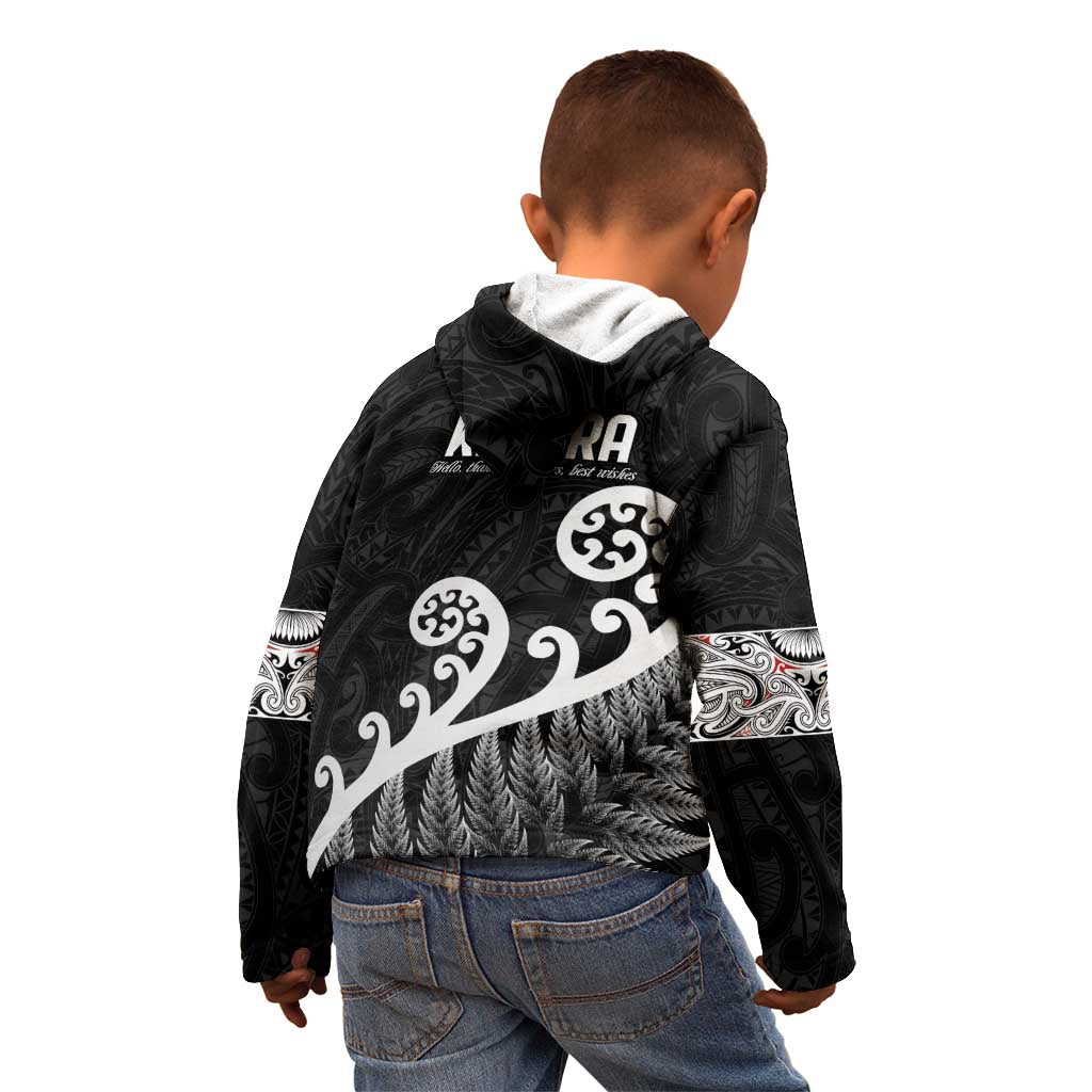 Kia Ora Maori Language Kid Hoodie Te Reo Maori Koru Fern Art