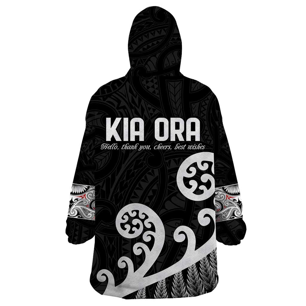 Kia Ora Maori Language Wearable Blanket Hoodie Te Reo Maori Koru Fern Art LT9 - Polynesian Pride