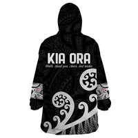 Kia Ora Maori Language Wearable Blanket Hoodie Te Reo Maori Koru Fern Art LT9 - Polynesian Pride