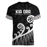 Kia Ora Maori Language Women V-Neck T-Shirt Te Reo Maori Koru Fern Art LT9 - Polynesian Pride