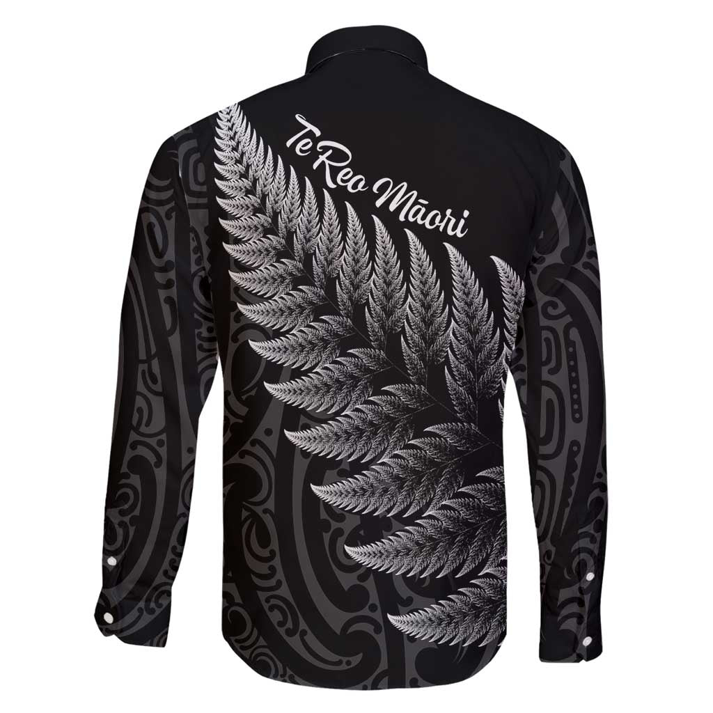 New Zealand Te Reo Mori Family Matching Off Shoulder Short Dress and Hawaiian Shirt Simple Black Fern LT9 - Polynesian Pride