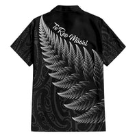New Zealand Te Reo Mori Family Matching Puletasi and Hawaiian Shirt Simple Black Fern LT9 - Polynesian Pride