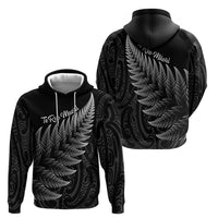 New Zealand Te Reo Mori Hoodie Simple Black Fern LT9 - Polynesian Pride