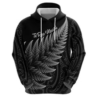 New Zealand Te Reo Mori Hoodie Simple Black Fern LT9 - Polynesian Pride