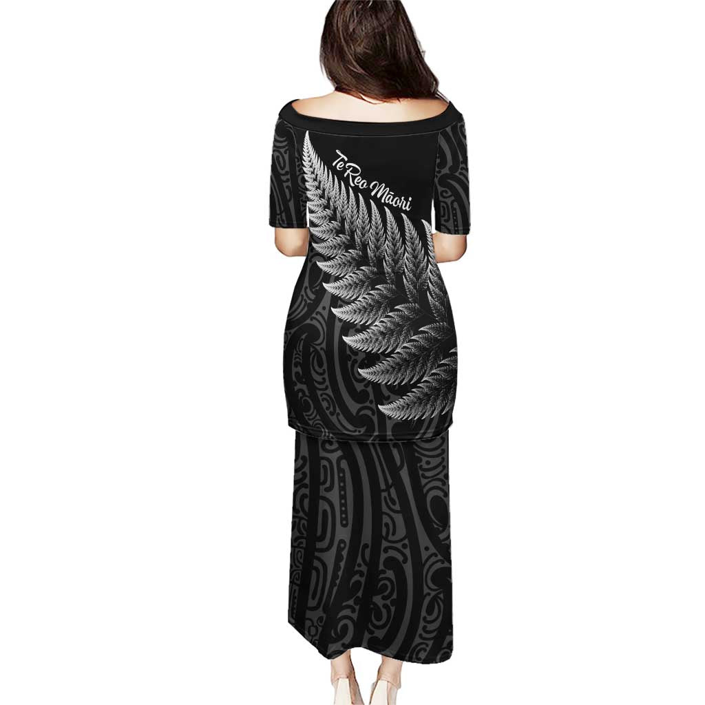 New Zealand Te Reo Māori Puletasi Simple Black Fern