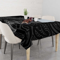 New Zealand Te Reo Mori Tablecloth Simple Black Fern LT9 - Polynesian Pride