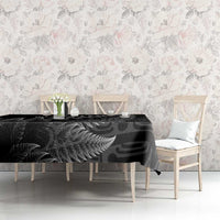 New Zealand Te Reo Mori Tablecloth Simple Black Fern LT9 - Polynesian Pride
