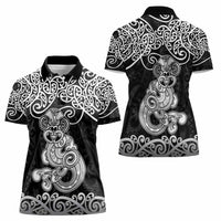 Te Reo Maori Tiki Inspired Art Women Polo Shirt