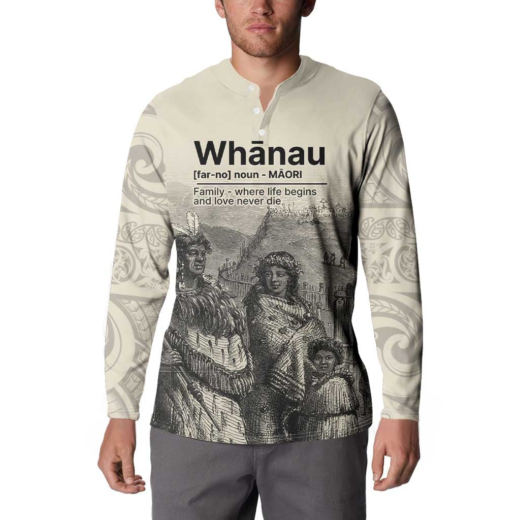 Whanau Maori Language Button Sweatshirt Te Reo Maori Inspired Art