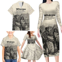 Whanau Maori Language Family Matching Long Sleeve Bodycon Dress and Hawaiian Shirt Te Reo Maori Inspired Art LT9 - Polynesian Pride