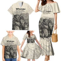 Whanau Maori Language Family Matching Mermaid Dress and Hawaiian Shirt Te Reo Maori Inspired Art LT9 - Polynesian Pride