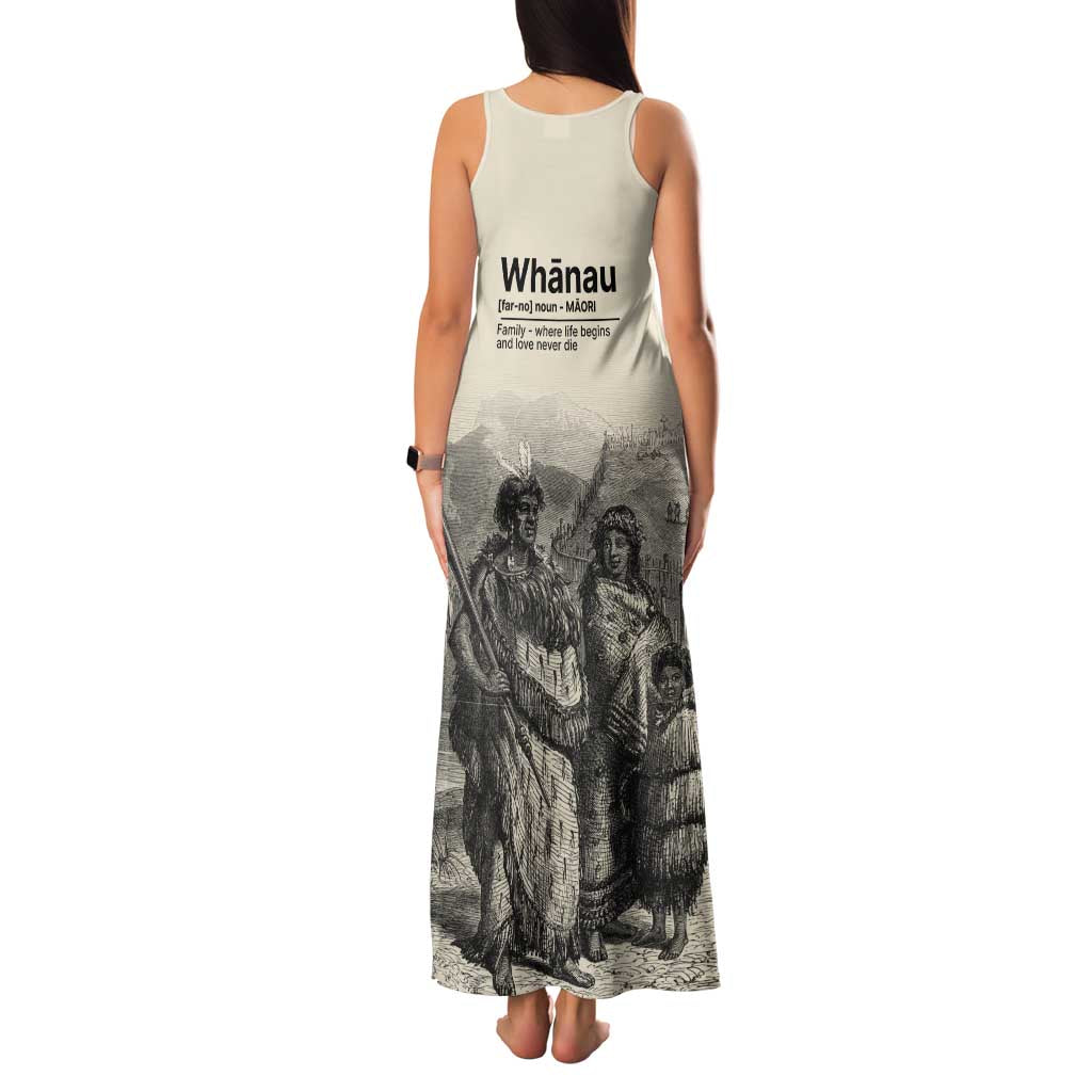 Whanau Maori Language Family Matching Tank Maxi Dress and Hawaiian Shirt Te Reo Maori Inspired Art LT9 - Polynesian Pride