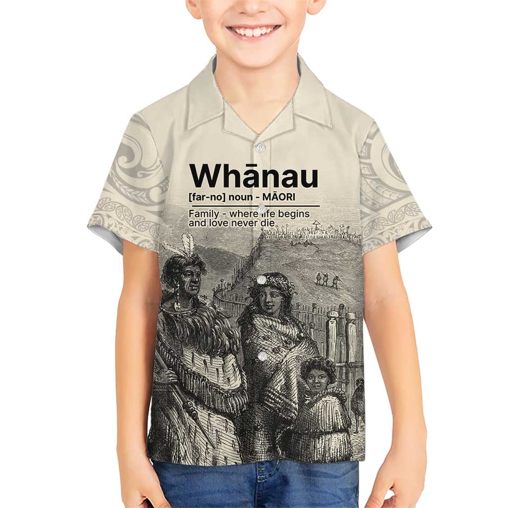 Whanau Maori Language Kid Hawaiian Shirt Te Reo Maori Inspired Art