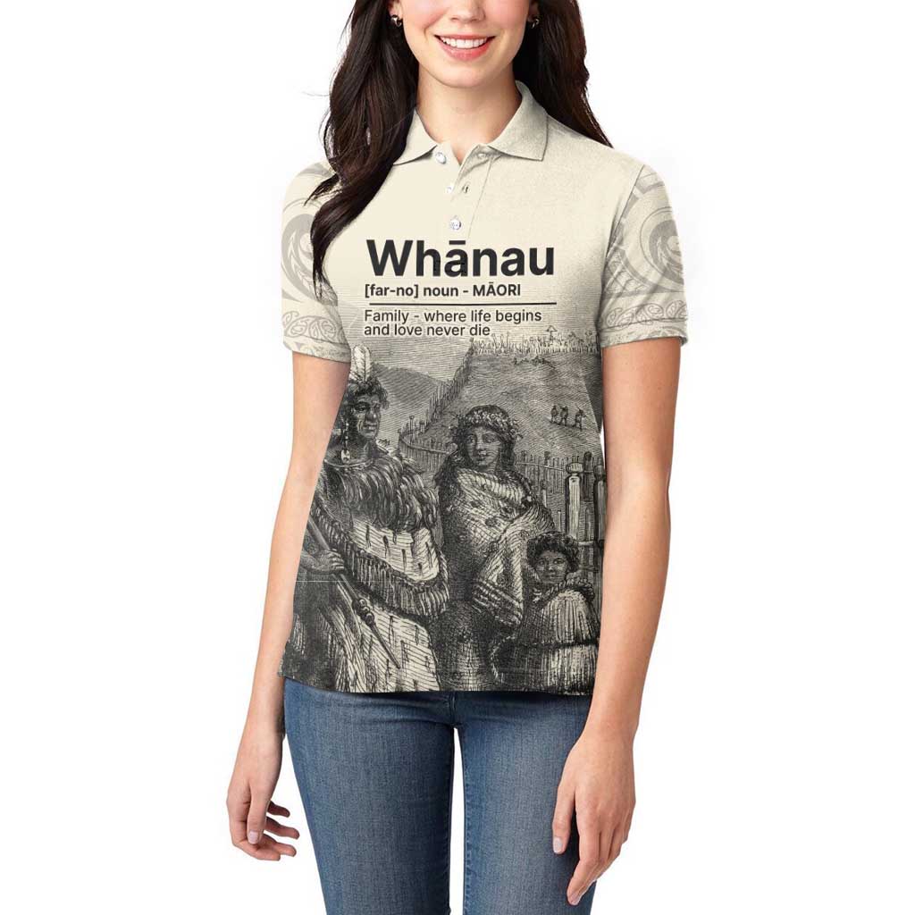 Whanau Maori Language Women Polo Shirt Te Reo Maori Inspired Art