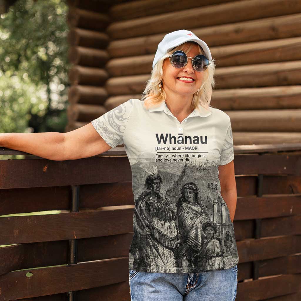 Whanau Maori Language Women Polo Shirt Te Reo Maori Inspired Art