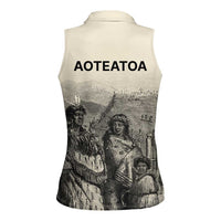 Whanau Maori Language Women Sleeveless Polo Shirt Te Reo Maori Inspired Art LT9 - Polynesian Pride