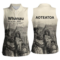 Whanau Maori Language Women Sleeveless Polo Shirt Te Reo Maori Inspired Art LT9 - Polynesian Pride