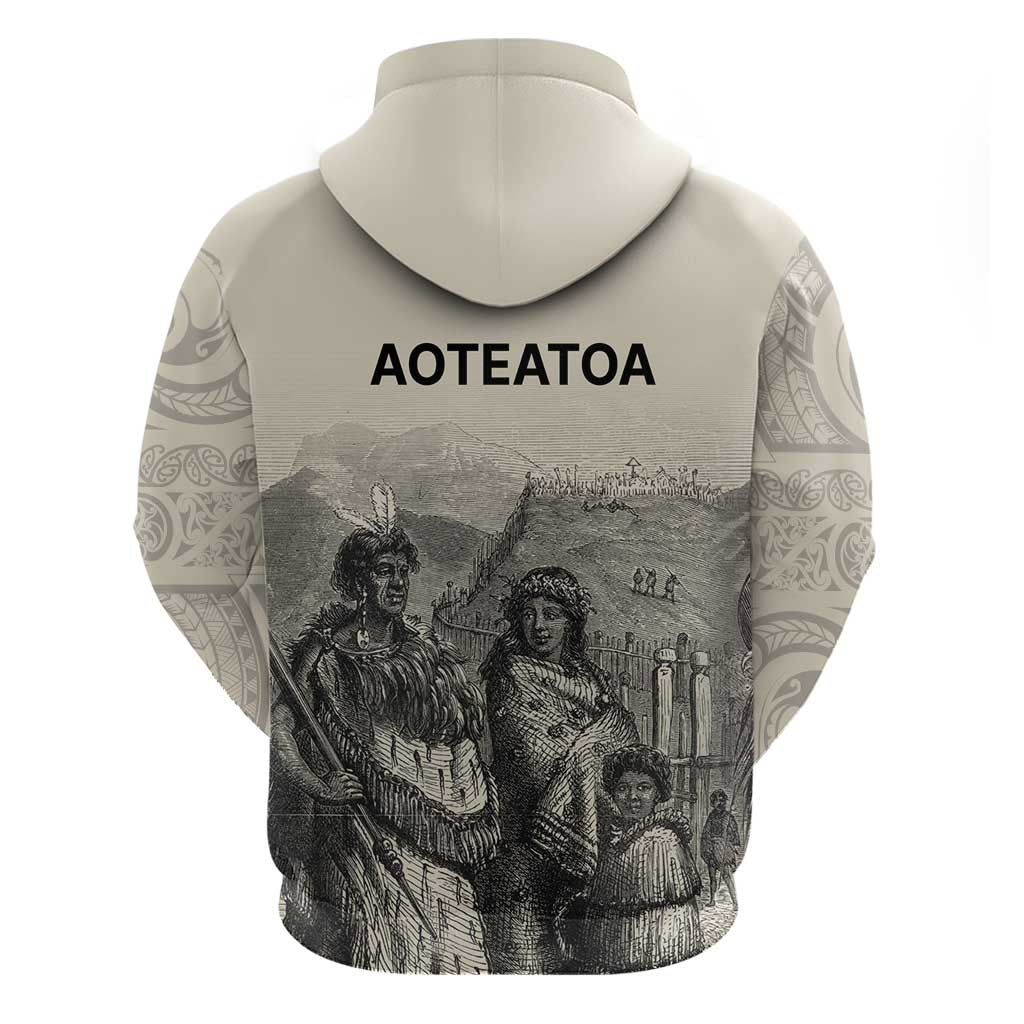 Whanau Maori Language Zip Hoodie Te Reo Maori Inspired Art