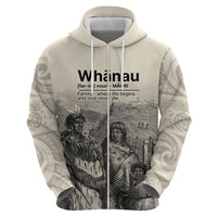 Whanau Maori Language Zip Hoodie Te Reo Maori Inspired Art
