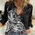 Polynesian Sunset Plumeria Women Casual Shirt Pacific Island Tribal Black Style LT9 Female Black - Polynesian Pride