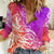 Polynesian Sunset Plumeria Women Casual Shirt Pacific Island Tribal Purple Style LT9 Female Purple - Polynesian Pride