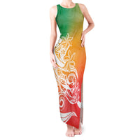 Polynesian Sunset Plumeria Tank Maxi Dress Pacific Island Tribal Reggae Style LT9 Women Reggae - Polynesian Pride