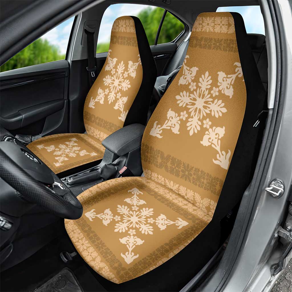 Hawaiian Quilt Block Design Car Seat Cover Gold Hawaii Culture Motifs LT9 - Polynesian Pride