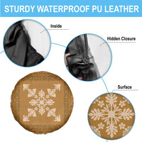 Hawaiian Quilt Block Design Spare Tire Cover Gold Hawaii Culture Motifs LT9 - Polynesian Pride