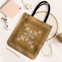 Hawaiian Quilt Block Design Tote Bag Gold Hawaii Culture Motifs - Polynesian Pride