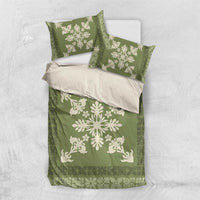 Hawaiian Quilt Block Design Bedding Set Lime Hawaii Culture Motifs - Polynesian Pride