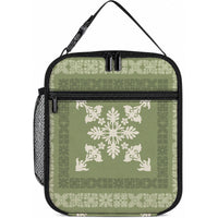 Hawaiian Quilt Block Design Lunch Bag Lime Hawaii Culture Motifs LT9 10.2 × 8.3 × 4.3 inch Lime - Polynesian Pride