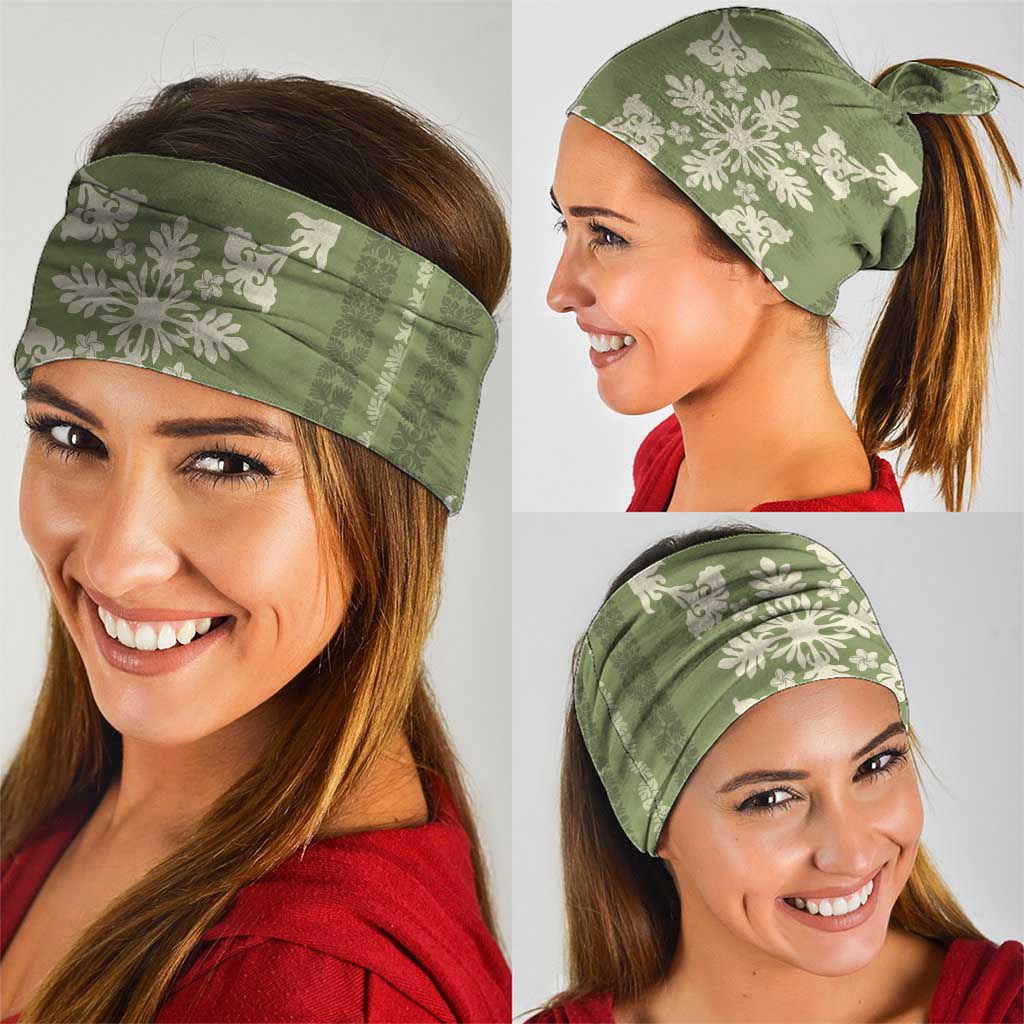 Hawaiian Quilt Block Design Neck Gaiter Lime Hawaii Culture Motifs - Polynesian Pride
